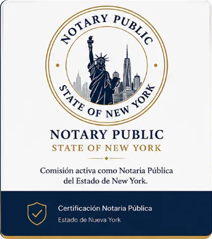 Certificación Notaria Pública — State of New York